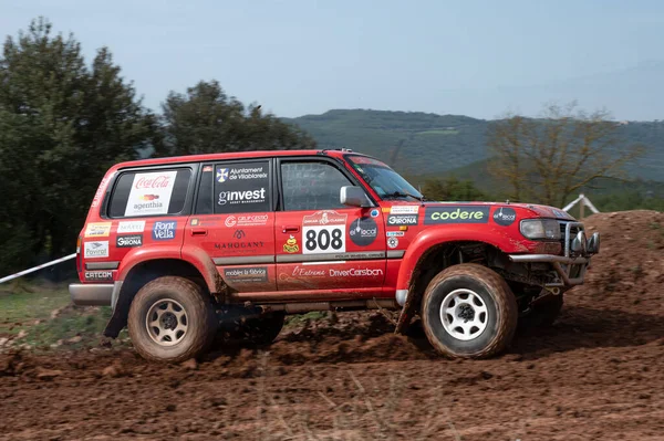 Red Toyota Land Cruiser J80 Hdj80 Preparado Para Dakar Rally —  Fotos de Stock