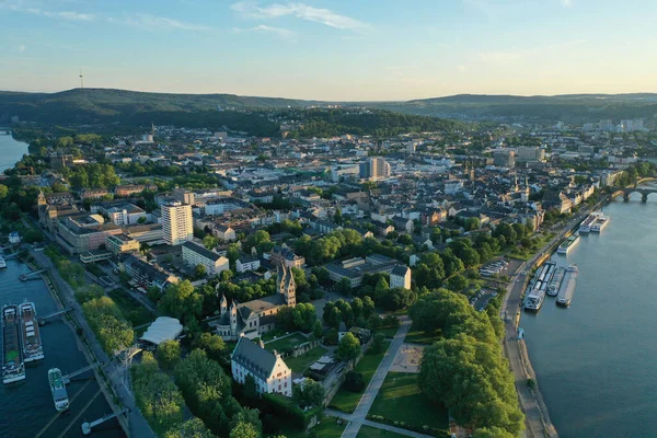Aerial View Koblenz Its Architecture Sunny Day Germany — Stock Photo, Image