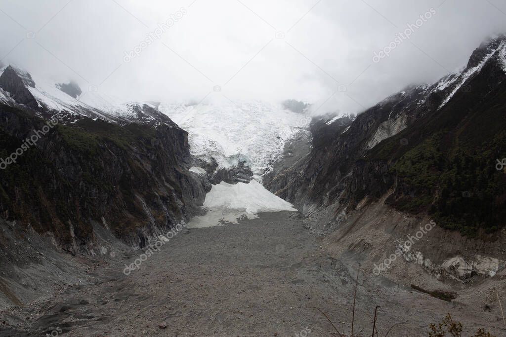 Beautiful Glacier of Conch Gully of Sichuan Province, China