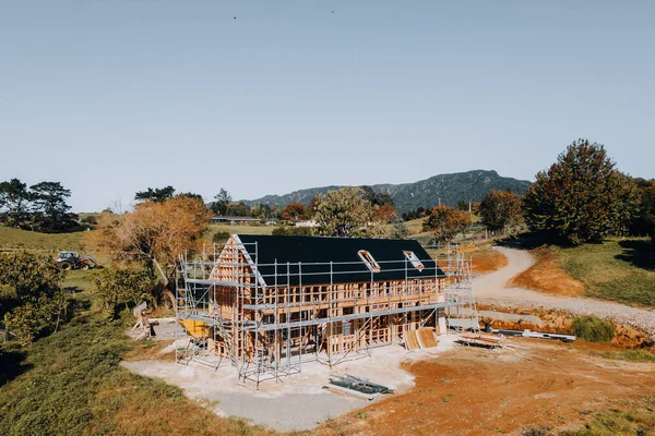 A construction site in the countryside of New Zealand