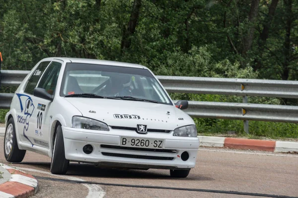 Hatchback Rápido Rallye Asfalto Peugeot 106 Rally —  Fotos de Stock