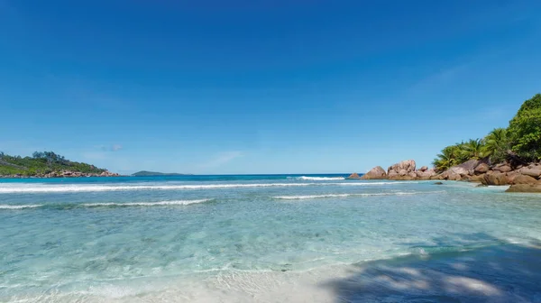 Splendida Vista Sulla Spiaggia Petite Anse Isola Digue Seychelles Africa — Foto Stock