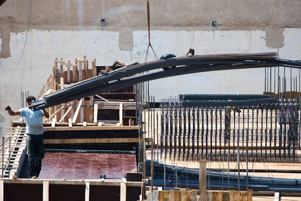 Bouw Van Een Gebouw Voor Een Huis Arbeider Werktijden Volos — Stockfoto