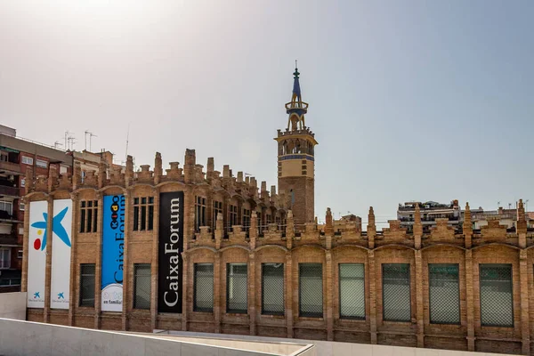 Fasáda Barcelonského Pavilonu Barceloně Španělsko Pod Jasnozřivým Nebem — Stock fotografie