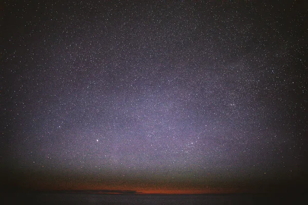 Bel Horizon Mer Par Une Nuit Étoilée — Photo
