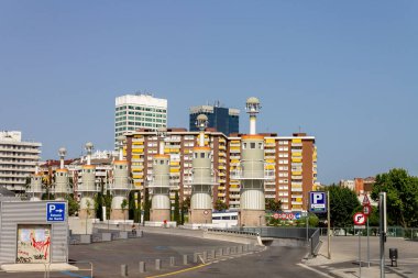 İspanya 'nın Barcelona kentindeki Endüstriyel Park' ın açık hava görüntüsü