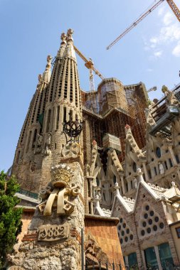 Gaudi La Sagrada Familia Bazilika Modern mimarisi Barcelona, İspanya