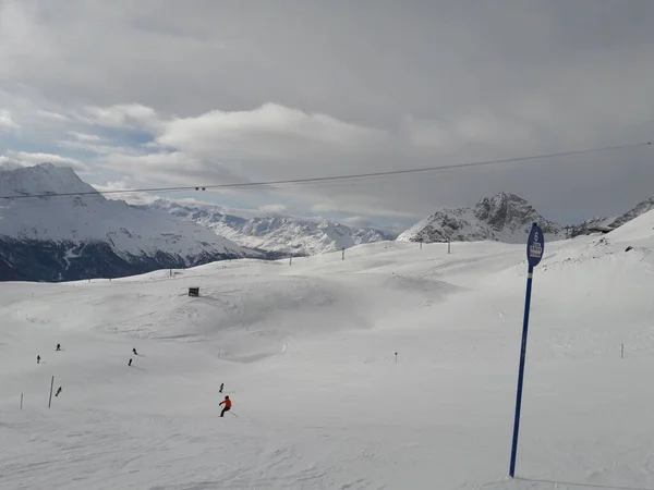 Skiën Moritz Winter — Stockfoto