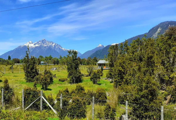 Splendida Vista Sulle Montagne Nella Zona Campagna Patagonia Cilena — Foto Stock