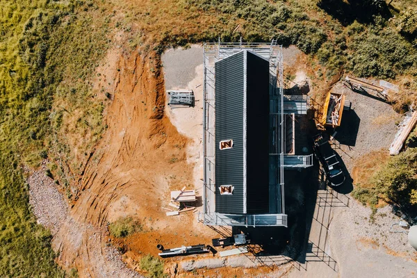 Ein Drohnenblick Auf Ein Baugerüst Neuseeland — Stockfoto