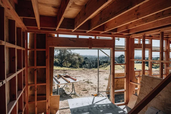 Interior Uma Casa Andaimes Nova Zelândia — Fotografia de Stock