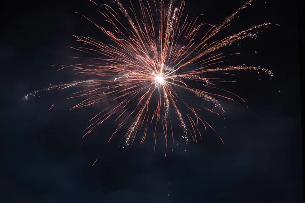 Ett Vackert Fyrverkeri Mörk Himmel — Stockfoto