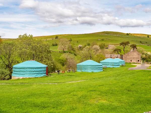 Swaledale holiday camp site with yurts for campers