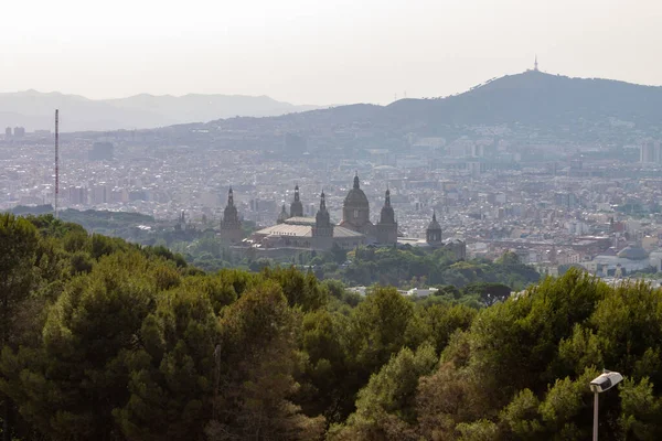 Piękny Krajobraz Barcelony Szczytu Montjuic Hiszpania — Zdjęcie stockowe