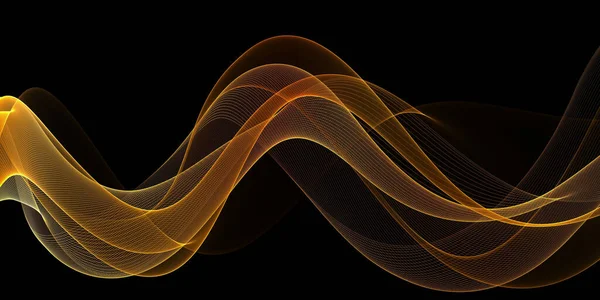 Beautiful Abstract Golden Waves Background Template Design — Stock Photo, Image