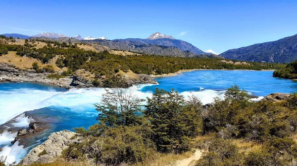 Beau Cliché Confluent Baker River Nef River Patagonie Chili — Photo