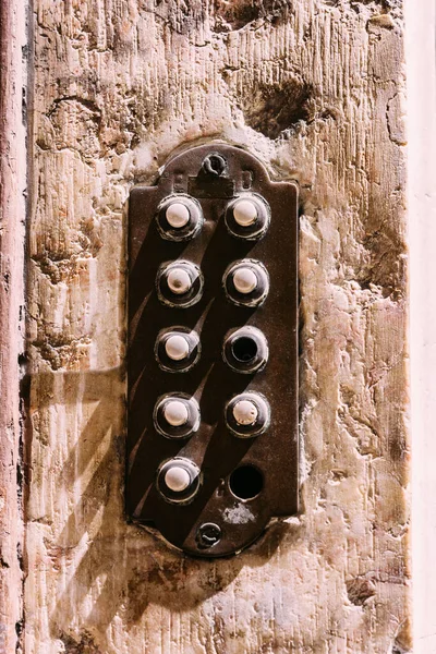 Closeup Old Intercom Multistory Building — Stock Photo, Image