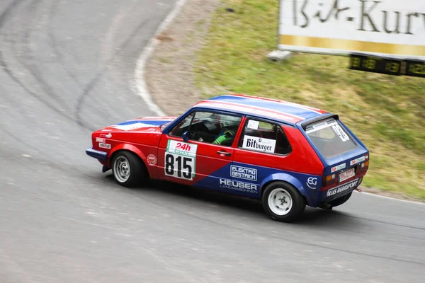 Photo Depicting Volkswagen Hill Climb Wolsfeld Germany Turn Being Shown — Stock Photo, Image