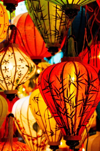 Bel Colpo Lanterne Colorate Hoi Night Market Vietnam — Foto Stock