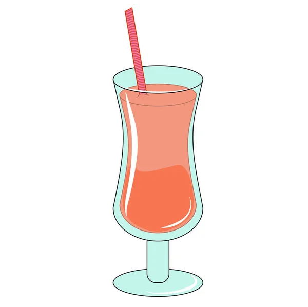 Red Fresh Drink Cocktail Refreshment Soda Straw Glass Free Illustration — Stock Photo, Image