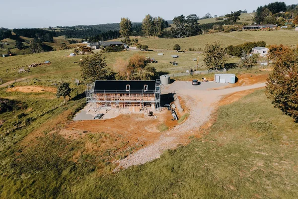 Una Vista Del Dron Andamio Casa Nueva Zelanda —  Fotos de Stock