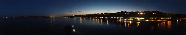 Una Panoramica Della Costa Del Mar Nero Notte Varna Bulgaria — Foto Stock