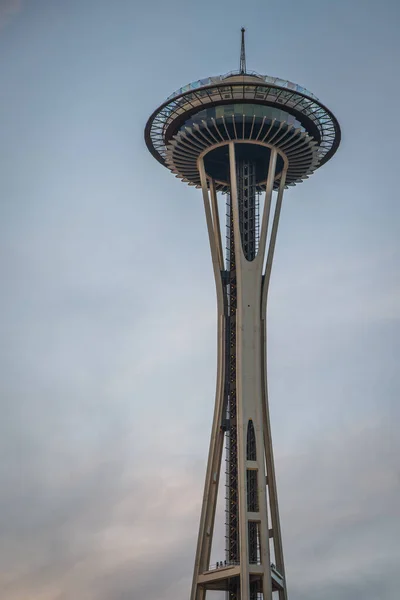 Colpo Verticale Dello Space Needle Contro Cielo Seattle Washington Usa — Foto Stock