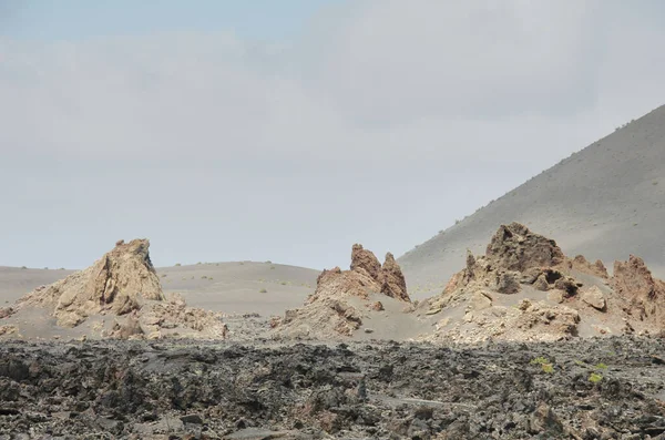 Krajobrazy Wulkaniczne Parku Narodowym Timanfaya Lanzarote Wyspy Kanaryjskie — Zdjęcie stockowe