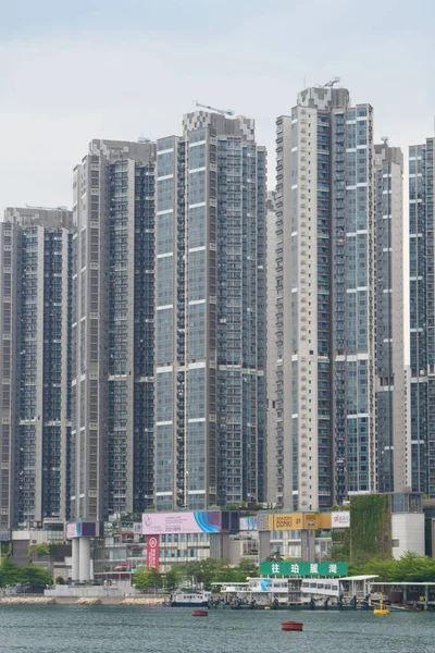 Colpo Verticale Ocean Pride Edificio Residenziale Fascia Alta Tsuen Wan — Foto Stock