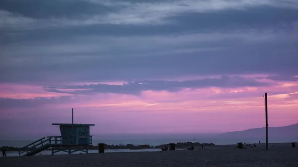 Gyönyörű Naplemente Venice Beach Felett Los Angelesben Usa — Stock Fotó