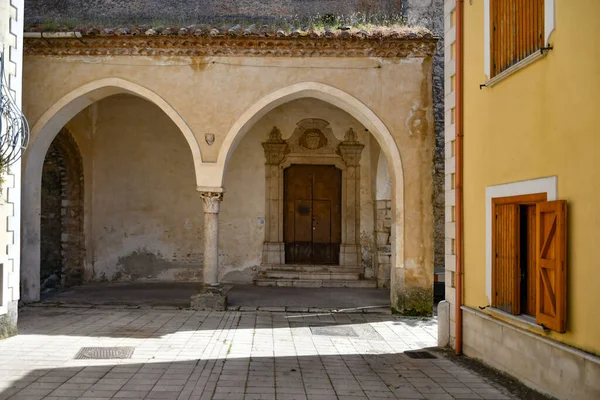 Facade Church Teggiano Medieval Village Mountains Salerno Province Italy — Stock Photo, Image