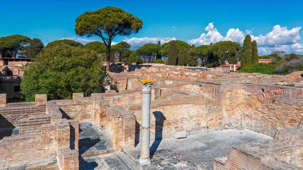 Ostia Antica Grande Sítio Arqueológico Perto Cidade Moderna Óstia Que — Fotografia de Stock