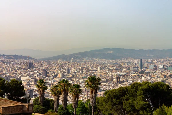 Beautiful Cityscape Barcelona Top Montjuic Spain — Stock Photo, Image