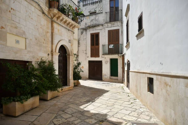 Casamassima Küçük Bir Sokak Talya Nın Puglia Bölgesinde Mavi Renkli — Stok fotoğraf