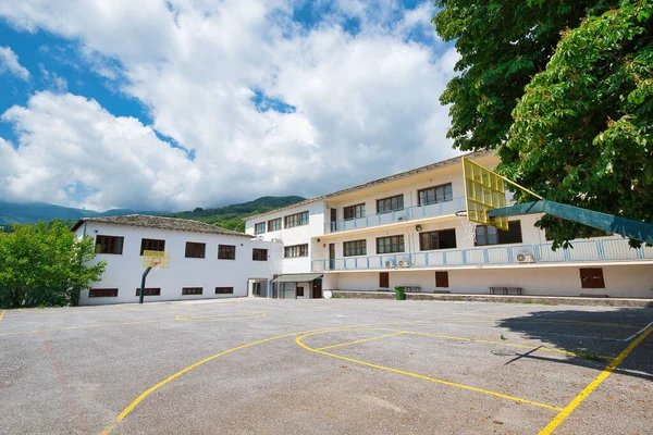 Grekisk Skola Liten Provinsstad Grekland Gymnasium Och Lyceum Zagora Volos — Stockfoto