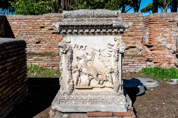 Ostia Antica Large Archaeological Site Close Modern Town Ostia Location — Stock Photo, Image