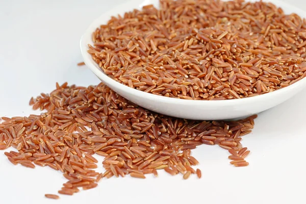 Arroz Vermelho Uma Variedade Arroz Que Tem Uma Casca Cor — Fotografia de Stock