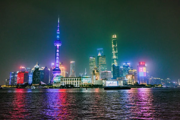 Breathtaking Night View Illuminated Pearl Tower Shanghai China — Stock Photo, Image