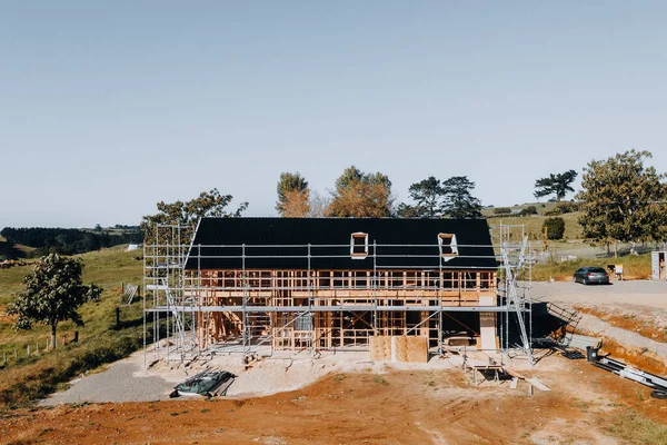 Een Drone Uitzicht Van Een Huis Steiger Nieuw Zeeland — Stockfoto