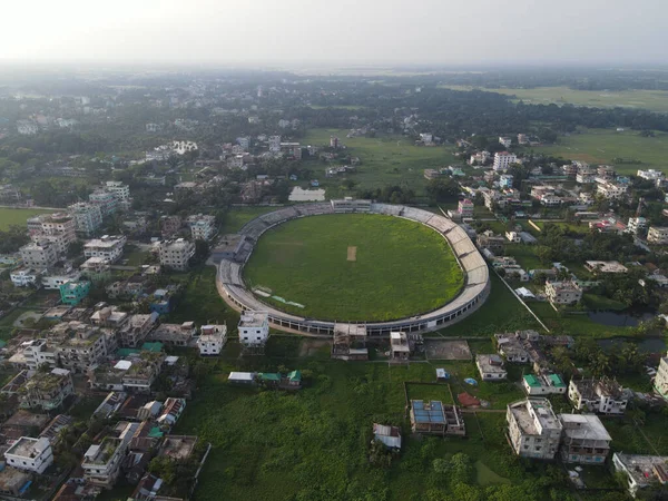 Снимок Беспилотника Стадиона Шахид Сайед Назрул Ислам Кишорегандже — стоковое фото