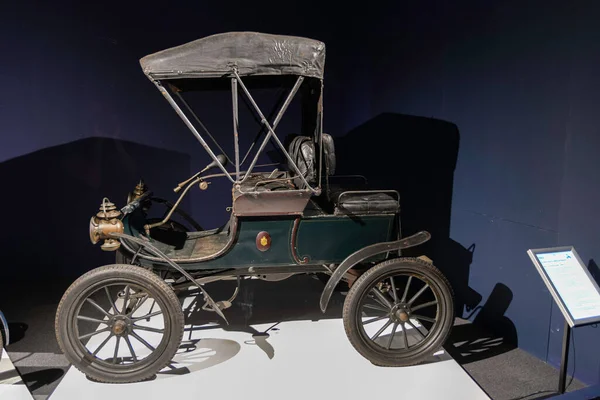 Coche Histórico Muy Antiguo Museo Oldsmobile Modelo Runabout Negro — Foto de Stock