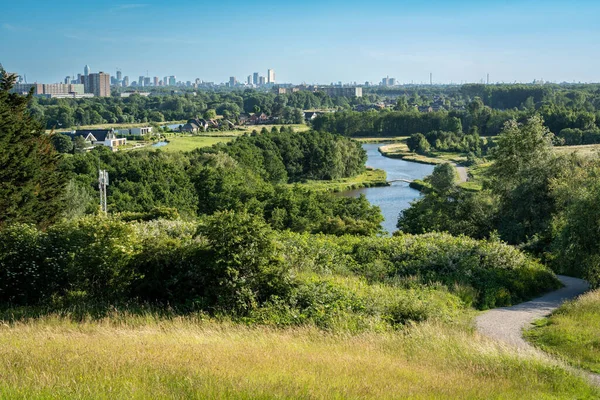 Över Rotterdam Med Naturområde Runt Observationspunkten Luhrs Förgrunden — Stockfoto