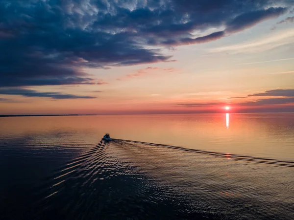 Flygfoto Över Ontariosjön Vid Solnedgången New York — Stockfoto