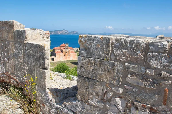 Fortaleza Pylos Niokastro Começou Ser Construída Pelos Otomanos 1573 Pouco — Fotografia de Stock