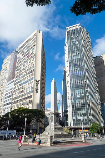 Yedinci Kare Belo Horizonte Şehrinin Merkezi Meydanı Yedinci Karenin Hatıra — Stok fotoğraf