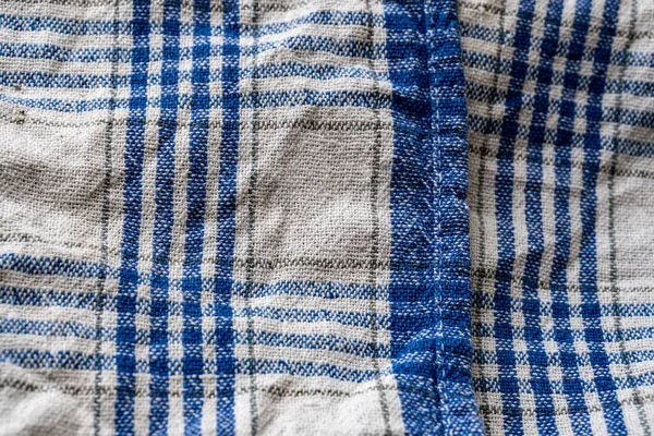 Zbliżenie Ręcznik Kuchenny Kolorze Białym Niebieskim — Zdjęcie stockowe
