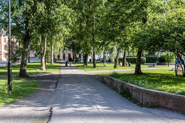 Verão Sol Birkelunden Oslo Noruega — Fotografia de Stock