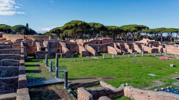 Ostia Antica Large Archaeological Site Close Modern Town Ostia Location — Stock Photo, Image