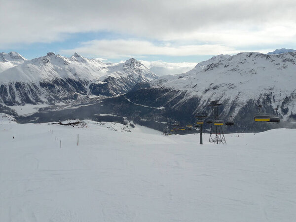 Skiing in St. Moritz in the winter