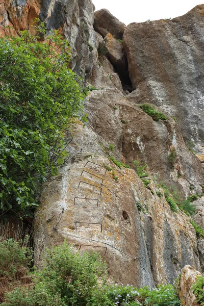 Ferrata Κάτω Από Χωριό Comares Axarquia Ανδαλουσία Ισπανία — Φωτογραφία Αρχείου